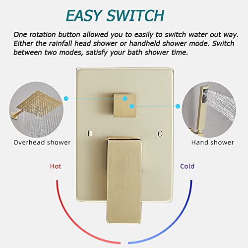 JingGang Brushed Gold Shower System view 3