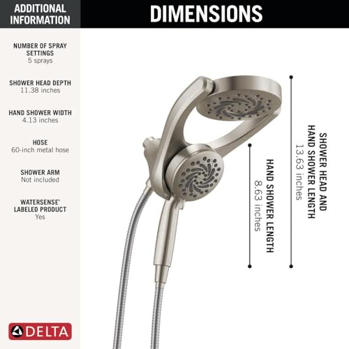 Delta 5-Setting HydroRain 2-in-1 Dual view 5