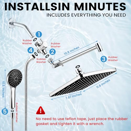 RNDIOZD Shower Head with Handheld view 2
