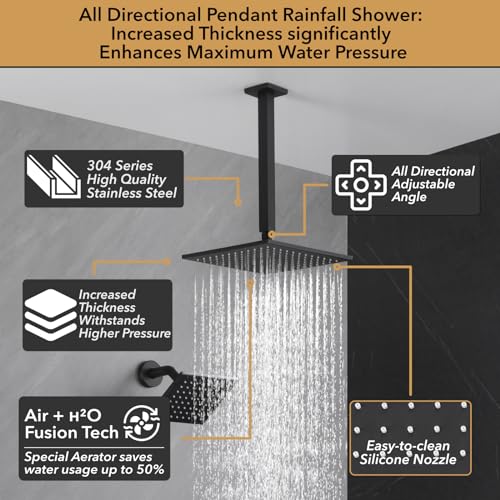 Vanfoxle Shower System Matte Black view 2
