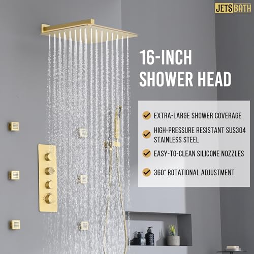 16” Thermostatic Rain Shower System view 2
