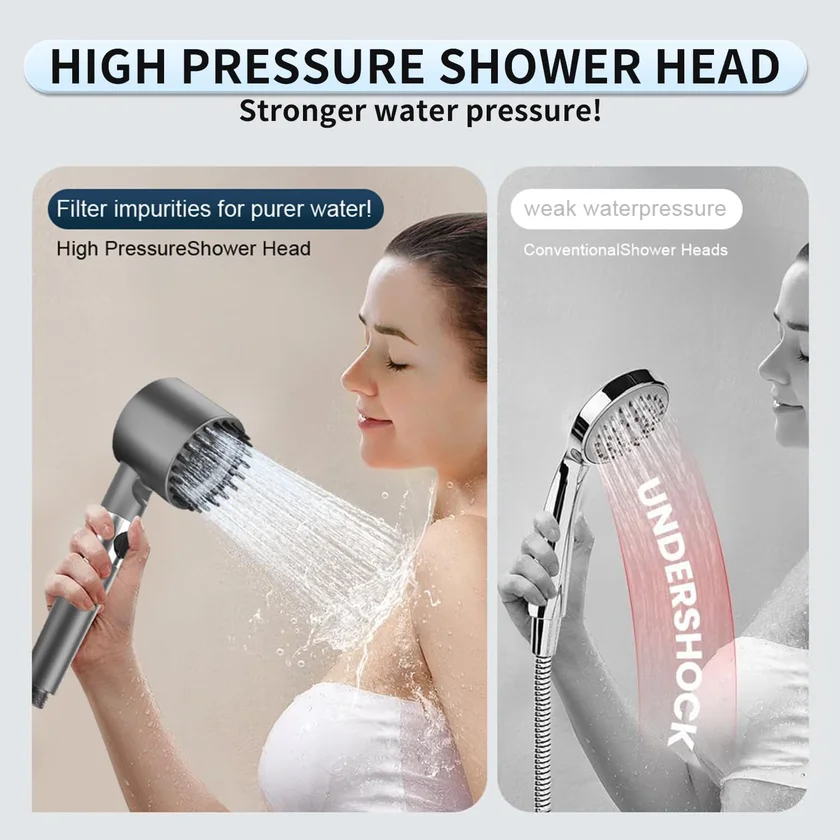 Filtered shower head complete set