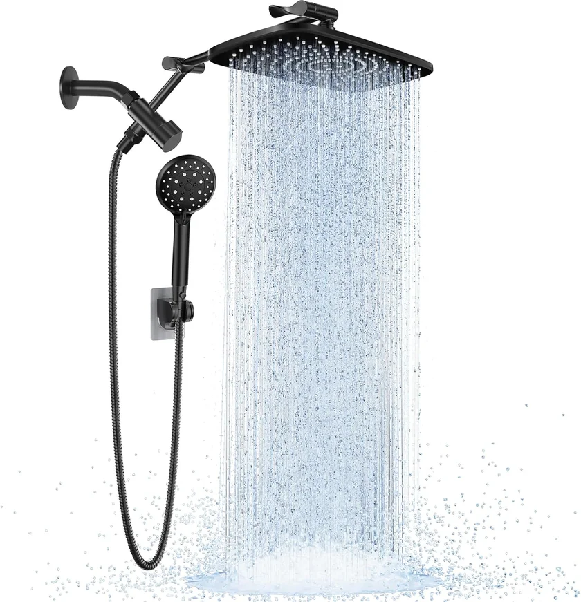 Veken Wide Rain Shower Head with Handheld Combo