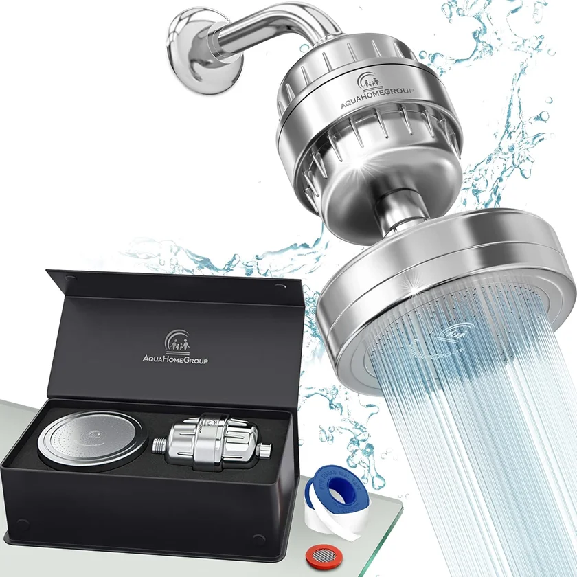 AquaHomeGroup Luxury Filtered Shower Head Set 20+3 Stage for Hard Water